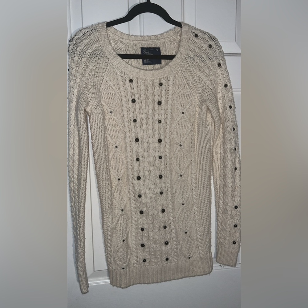 American Eagle Outfitters Women's Cream Sweater